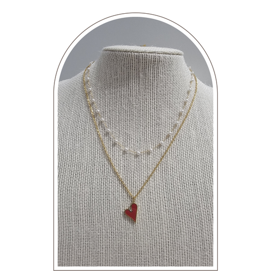 PEARL HEART NECKLACE